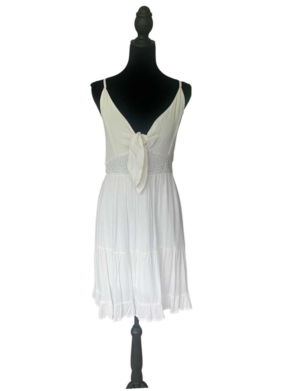 NWT Almost Famous White Tie-Front dress size medium